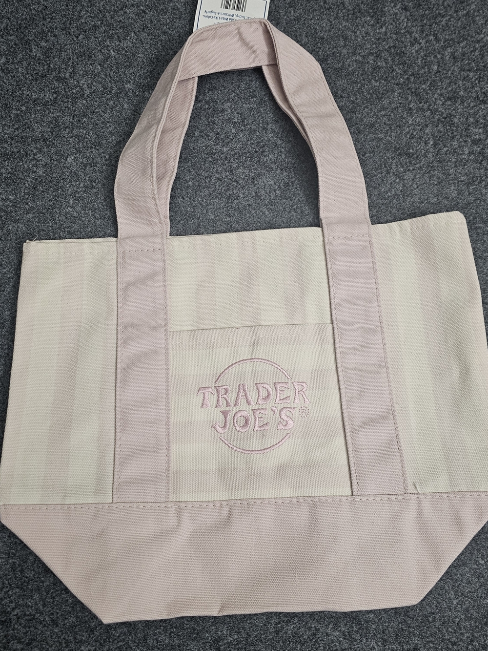 Trader Joe's Pink Striped Canvas Tote Bag Limited Edition Summer 2026 New - Picture 1 of 3